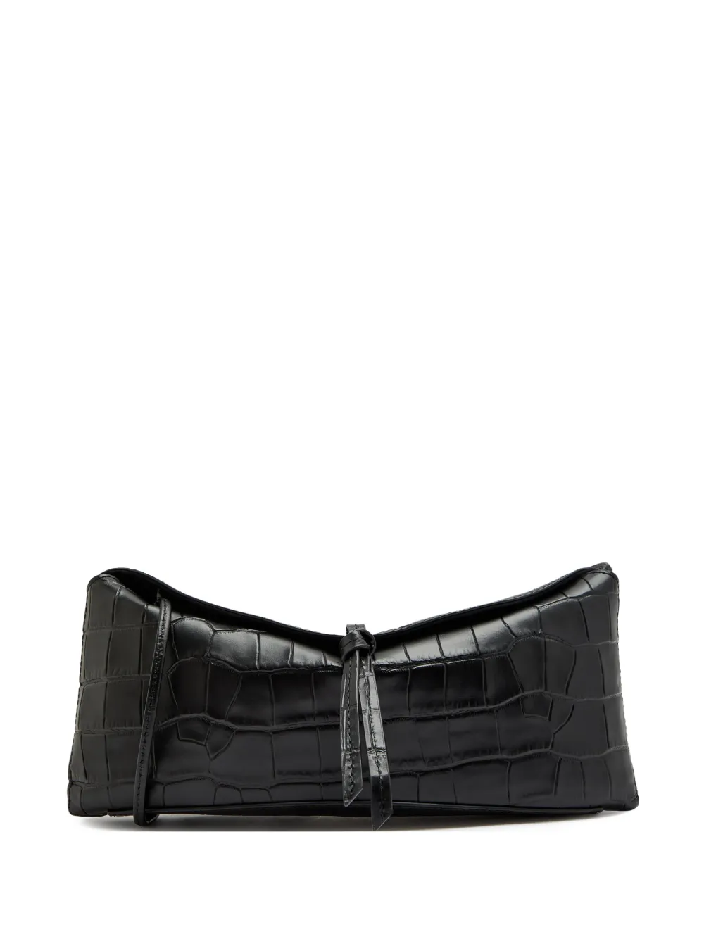 STAUD Clutch Eve con effetto coccodrillo - Nero