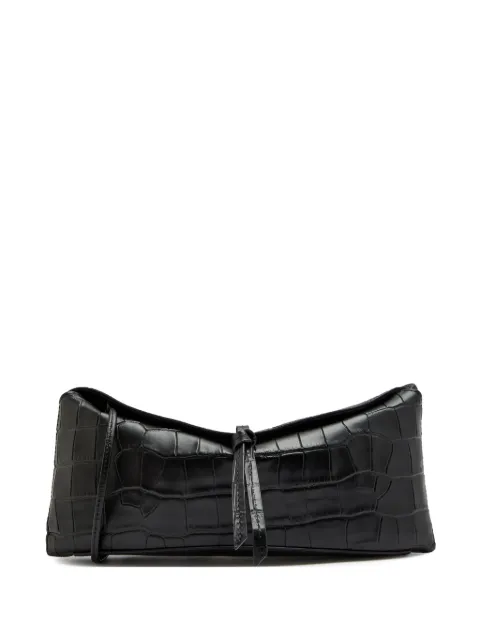 STAUD Eve crocodile-effect leather clutch