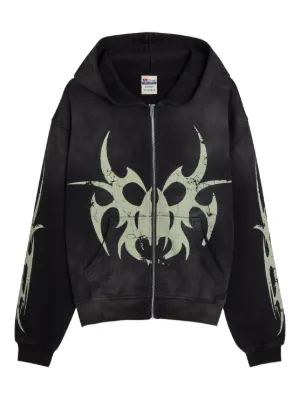 SAINT MXXXXXX x A LOVE MOVEMENT Appliqué Hoodie | Black | FARFETCH CA