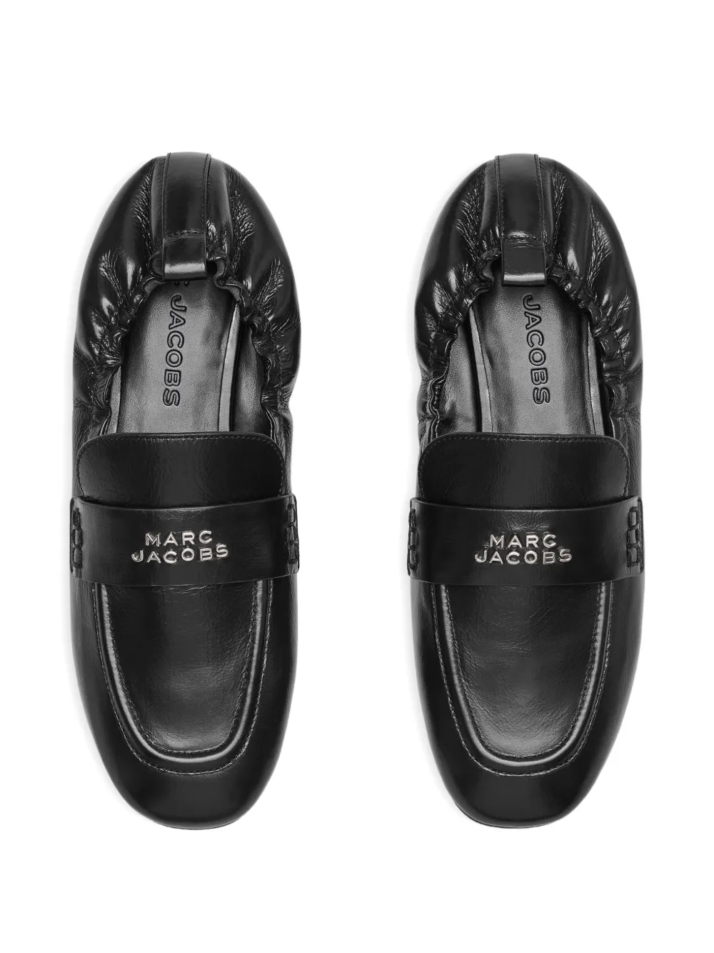 Marc Jacobs Leren loafers met logoplakkaat Zwart