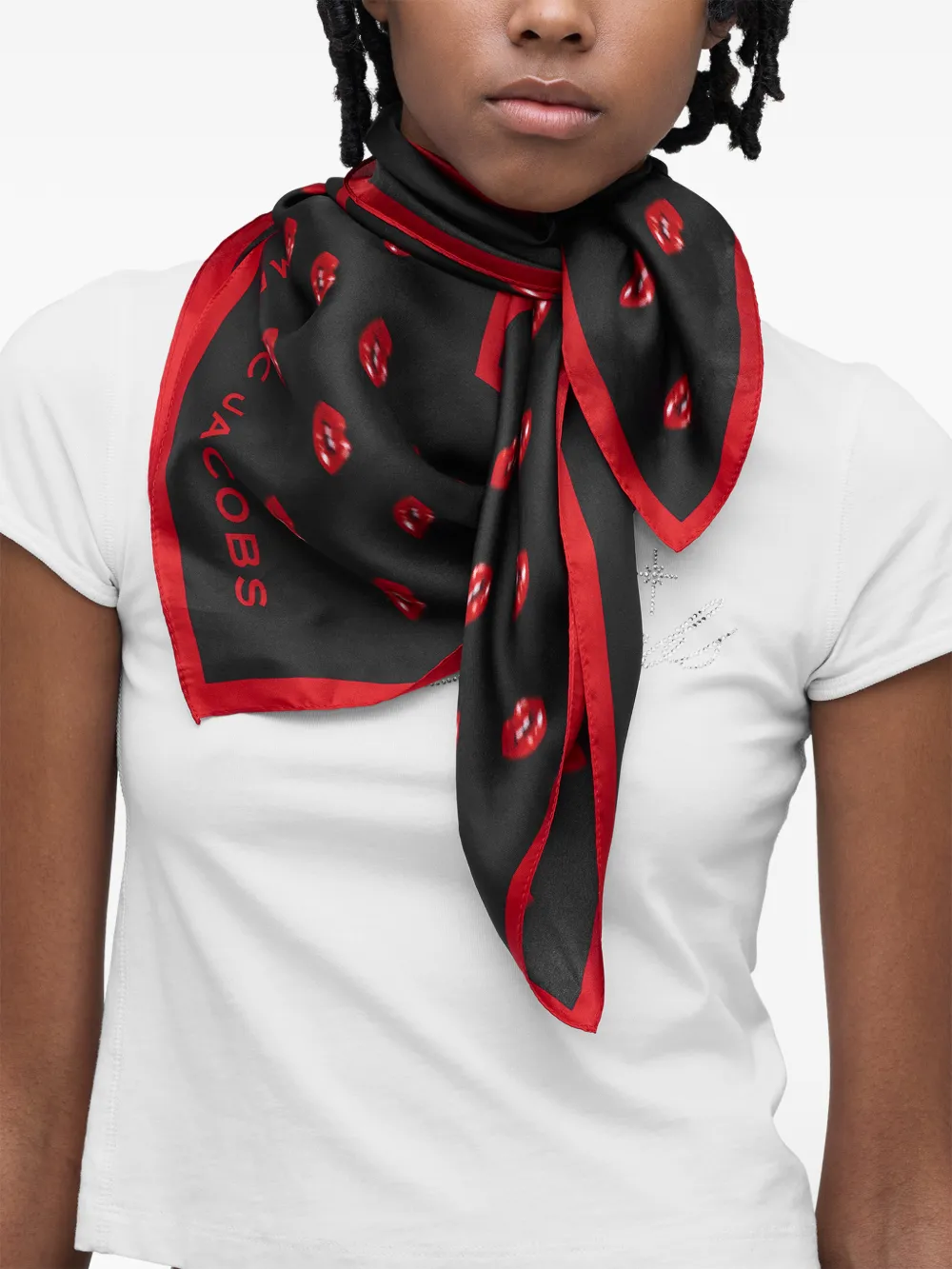 Marc Jacobs Sjaal met lip-print Zwart