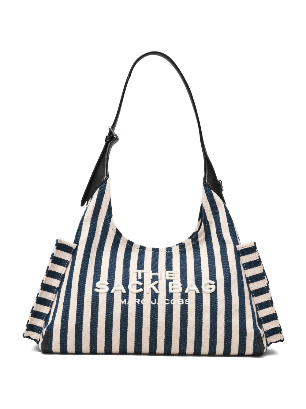 Marc Jacobs Borsa tote The Belted Canvas a righe - Blu