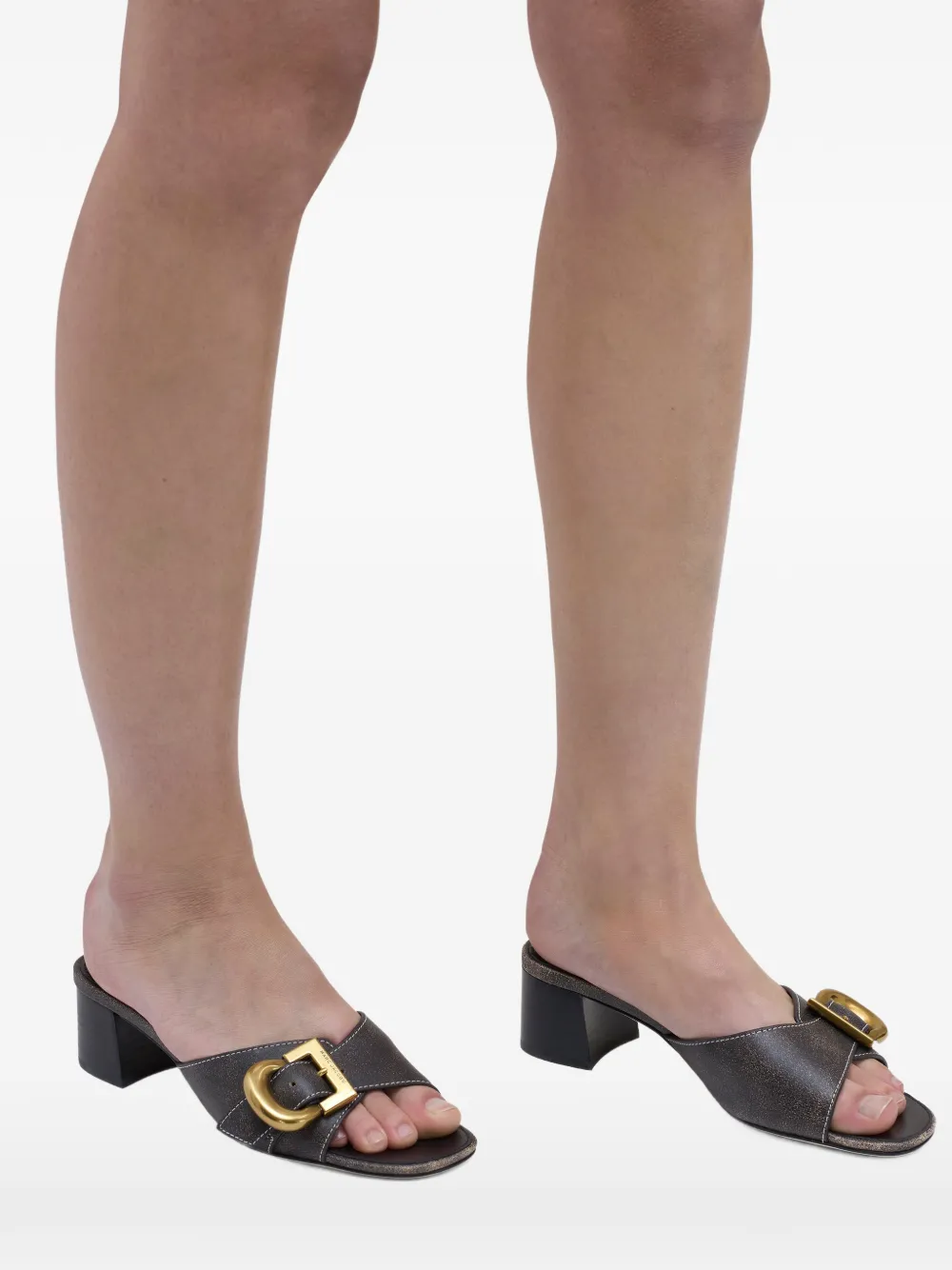Marc Jacobs The Doll Buckle sandalen met hak Zwart
