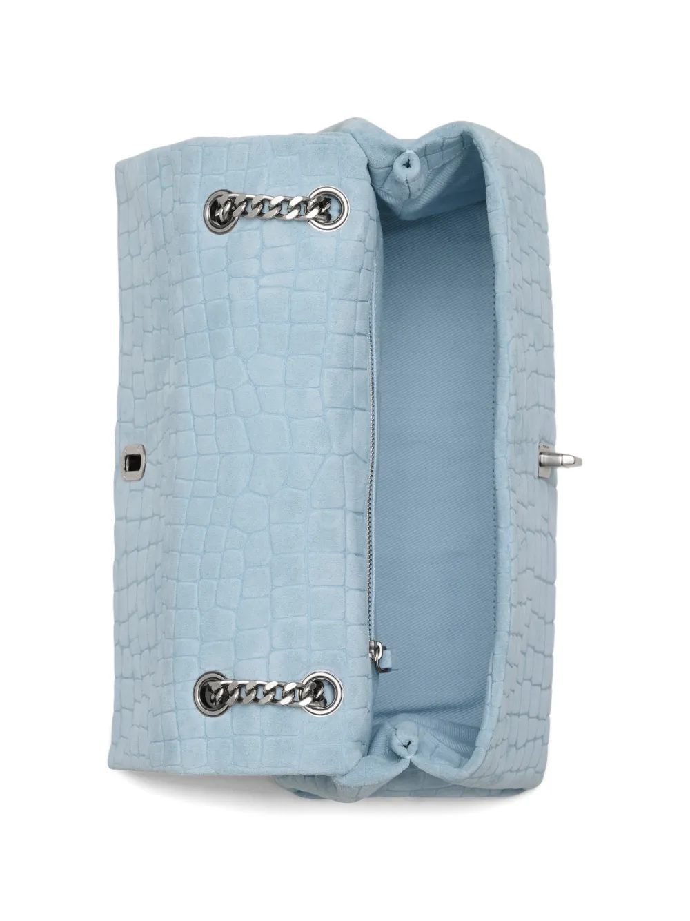 Marc Jacobs The Suede Croc schoudertas met dubbele ketting Blauw