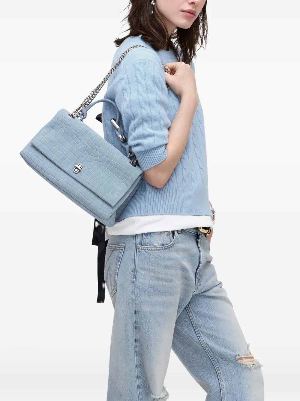  Marc Jacobs The Suede Croc Dual-chain Shoulder Bag - Blue 