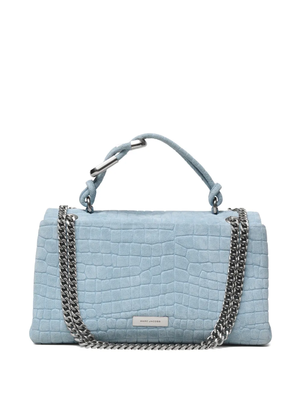 Marc Jacobs The Suede Croc schoudertas met dubbele ketting Blauw