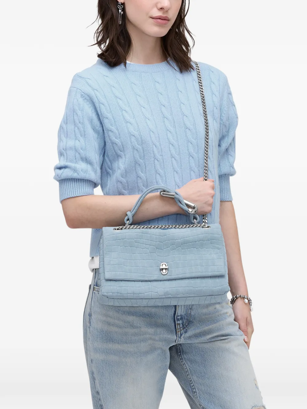  Marc Jacobs The Suede Croc Dual-chain Shoulder Bag - Blue 