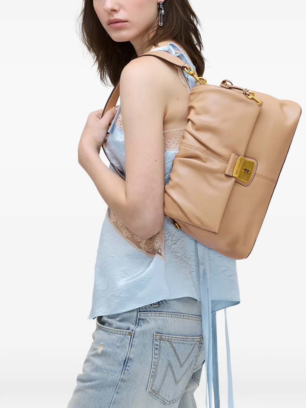 Marc Jacobs Cristina leren schoudertas Beige