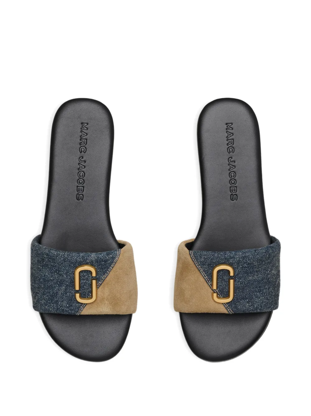 Marc Jacobs Denim slippers met logodetail Blauw