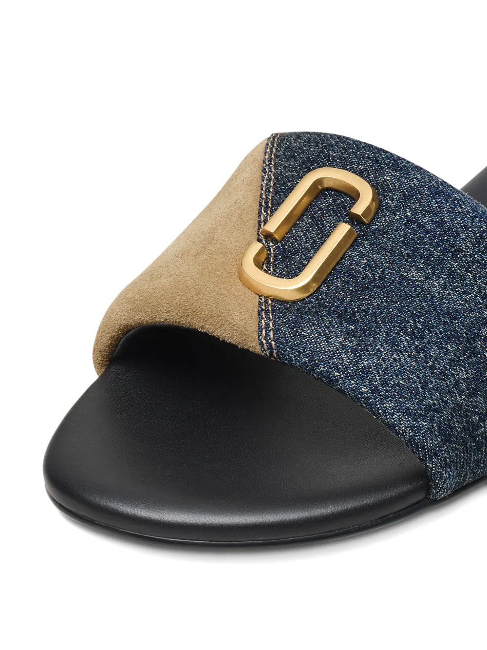 Marc Jacobs Denim slippers met logodetail Blauw