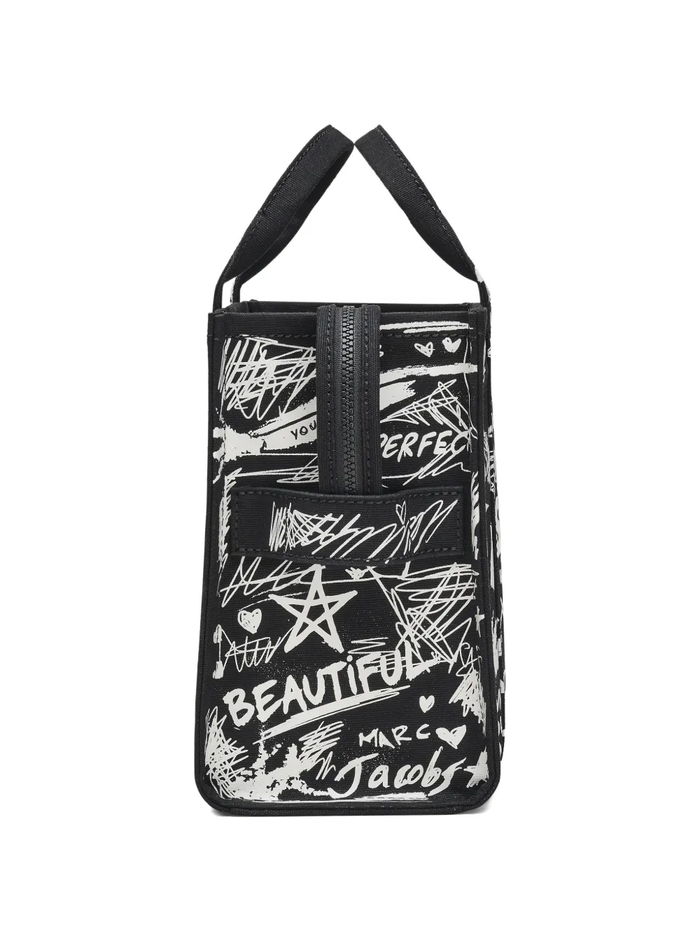 Marc Jacobs Punk Scribble graffiti-print Medium Tote Bag | Black