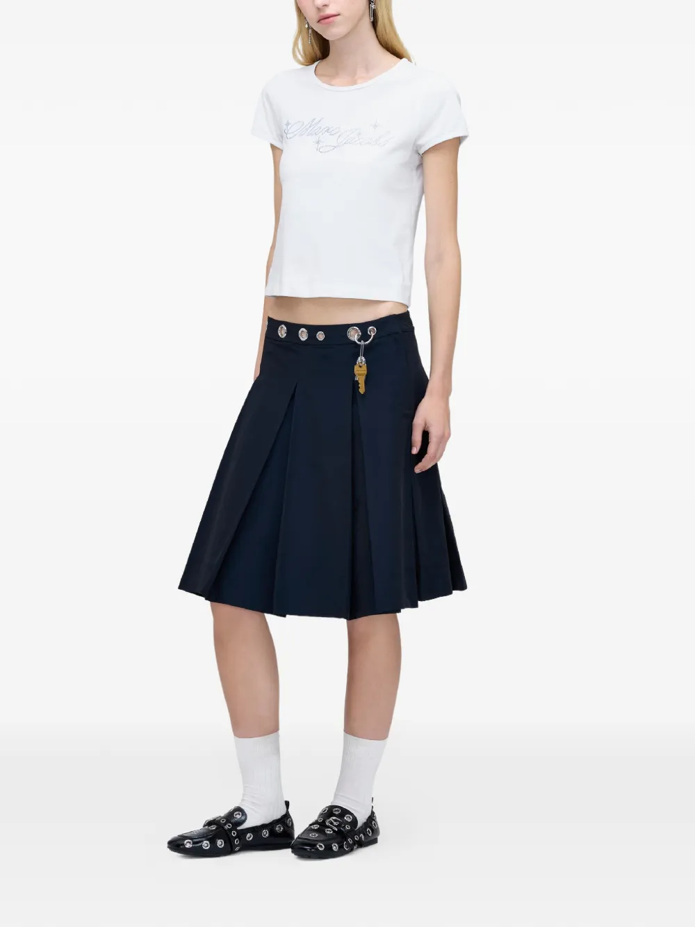 Marc Jacobs Plooirok met veiligheidsspeld Blauw