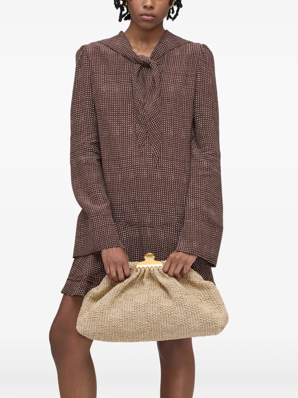 Marc Jacobs The Summer Glam medium geweven clutch Beige