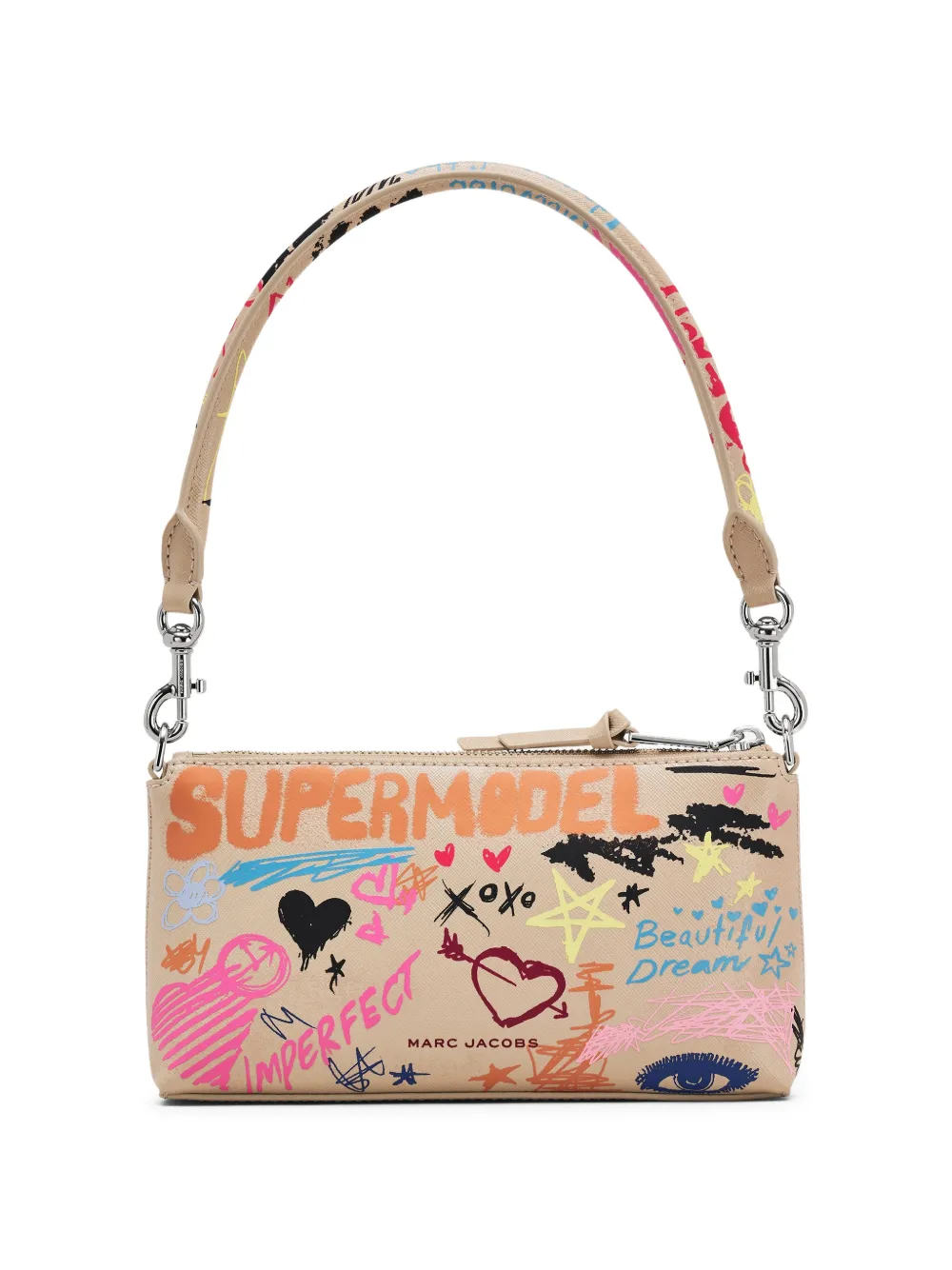  Marc Jacobs The Snapshot Scribble-design Shoulder Bag - Neutrals 