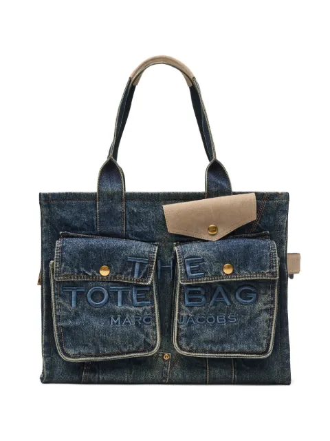 Marc Jacobs large The Denim suede-pocket tote bag