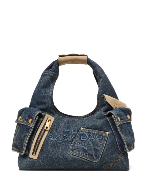 Marc Jacobs The Denim suede-detail pocket tote bag