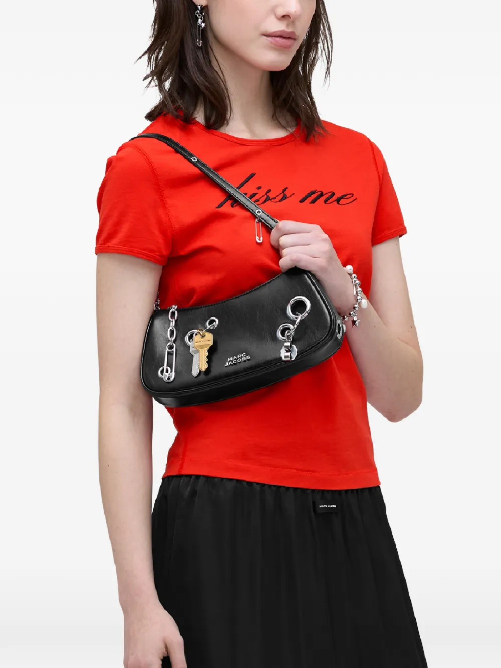  Marc Jacobs The Grommet Charm Shoulder Bag - Black 