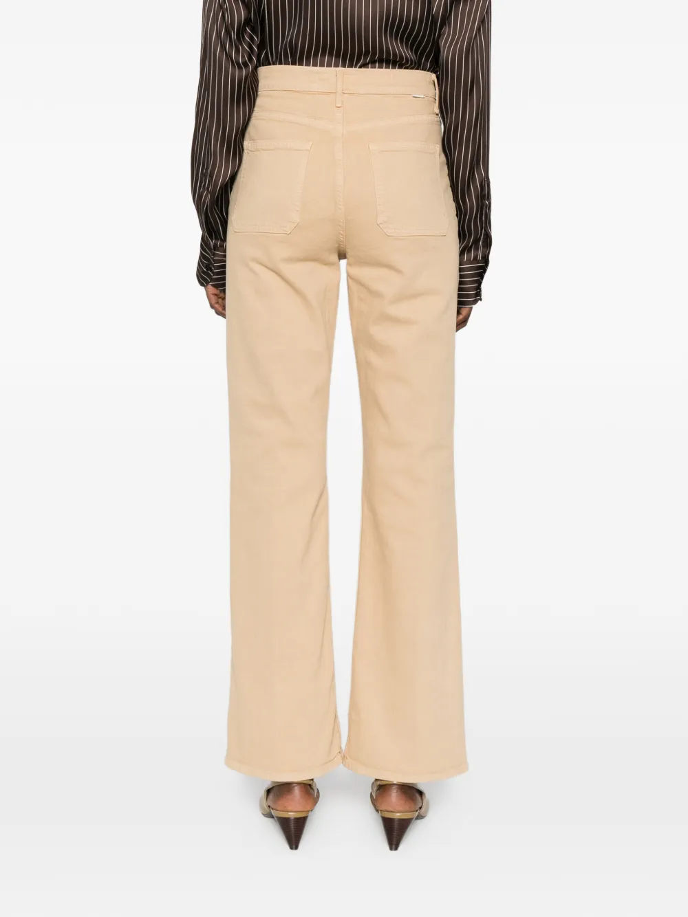 MOTHER Bookie broek met opgestikte zak Beige