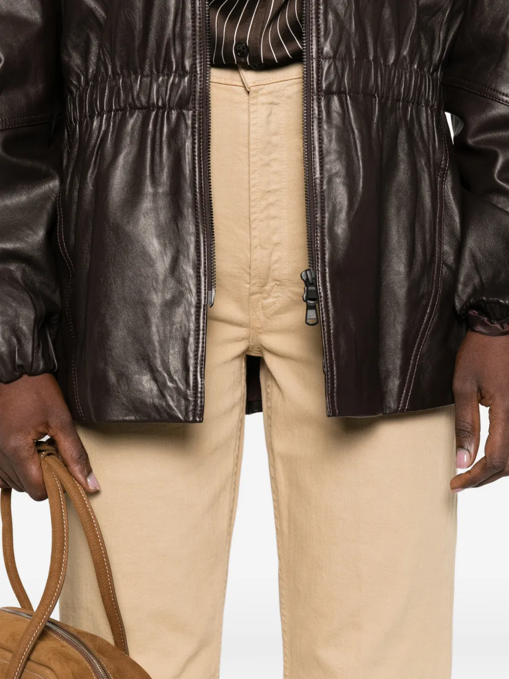 MOTHER Bookie broek met opgestikte zak Beige