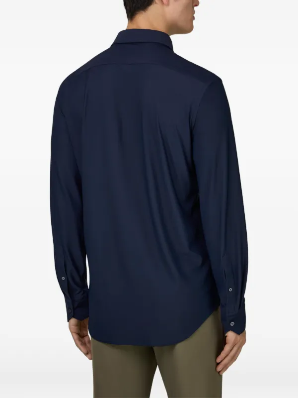 Boggi Milano Slim Fit Collar Men Shirt - Blue