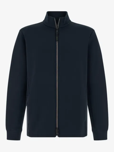 Boggi Milano full-zip hoodie in lightweight cotton blend scuba