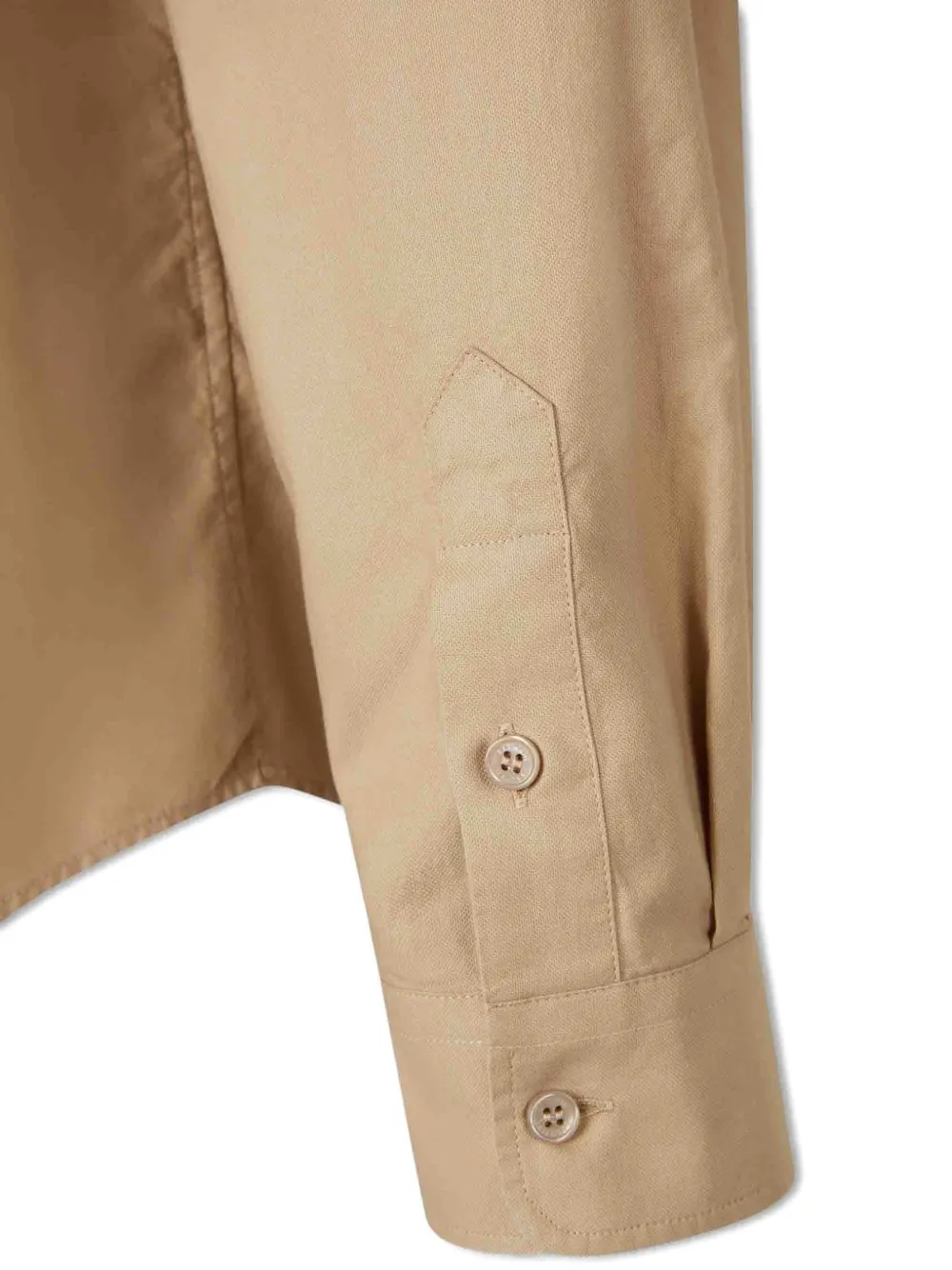 Balmain Overhemd met geborduurd logo en knoop Beige