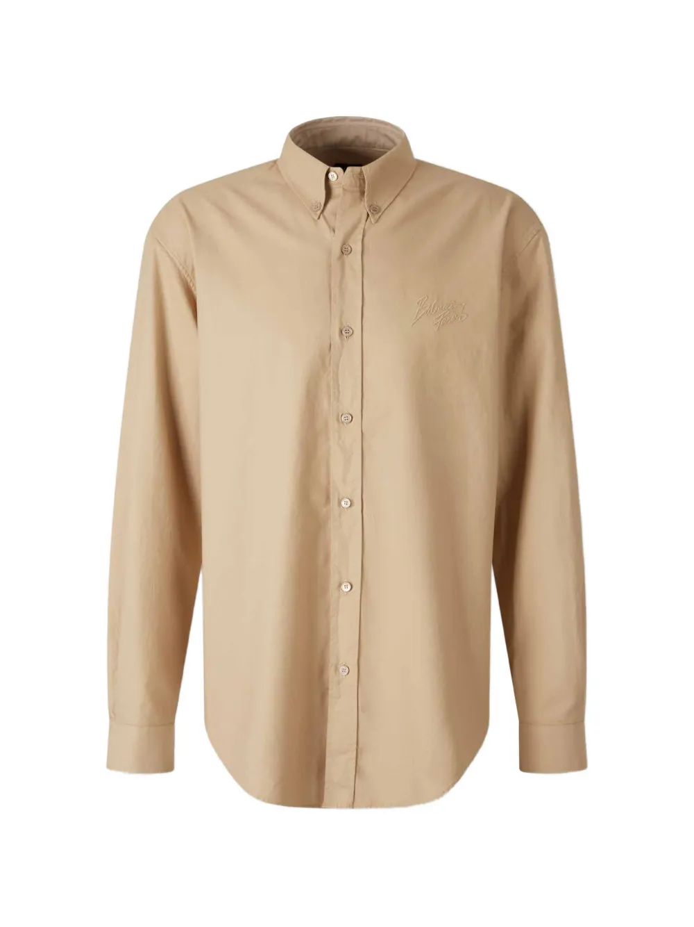 Balmain embroidered-logo button shirt - Toni neutri