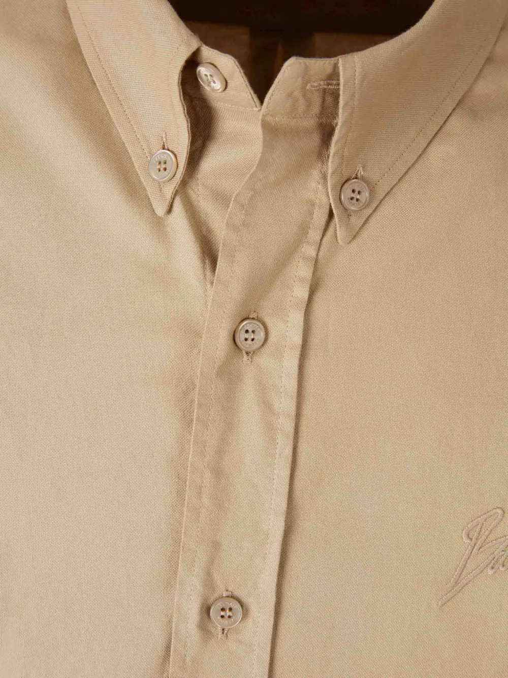  Balmain Embroidered-logo Button Shirt - Neutrals 