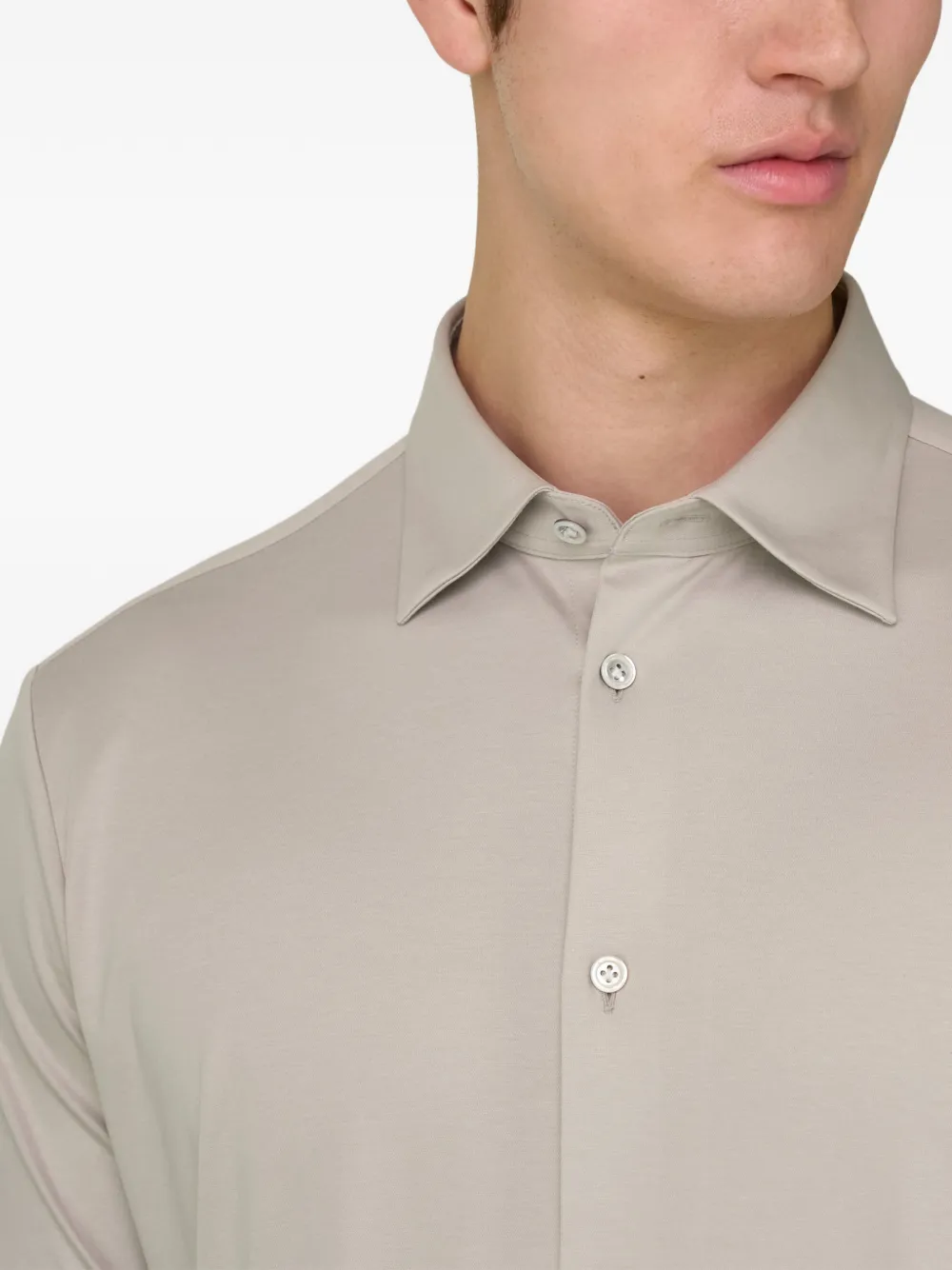 Boggi Milano Poloshirt met parelmoer knopen Beige