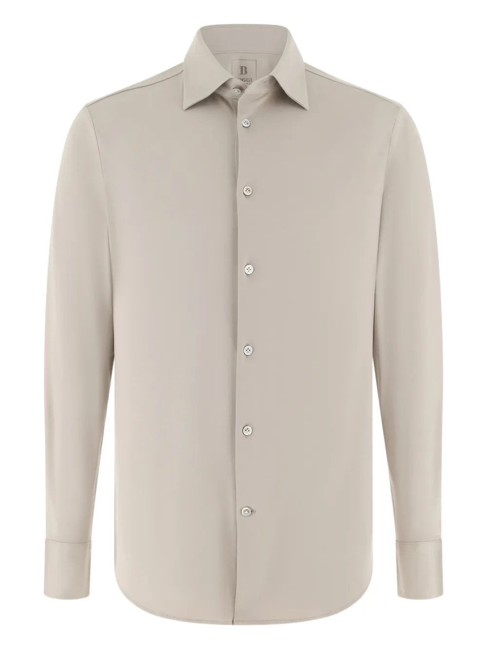 Boggi Milano mother-of-pearl button collar polo shirt - Nude
