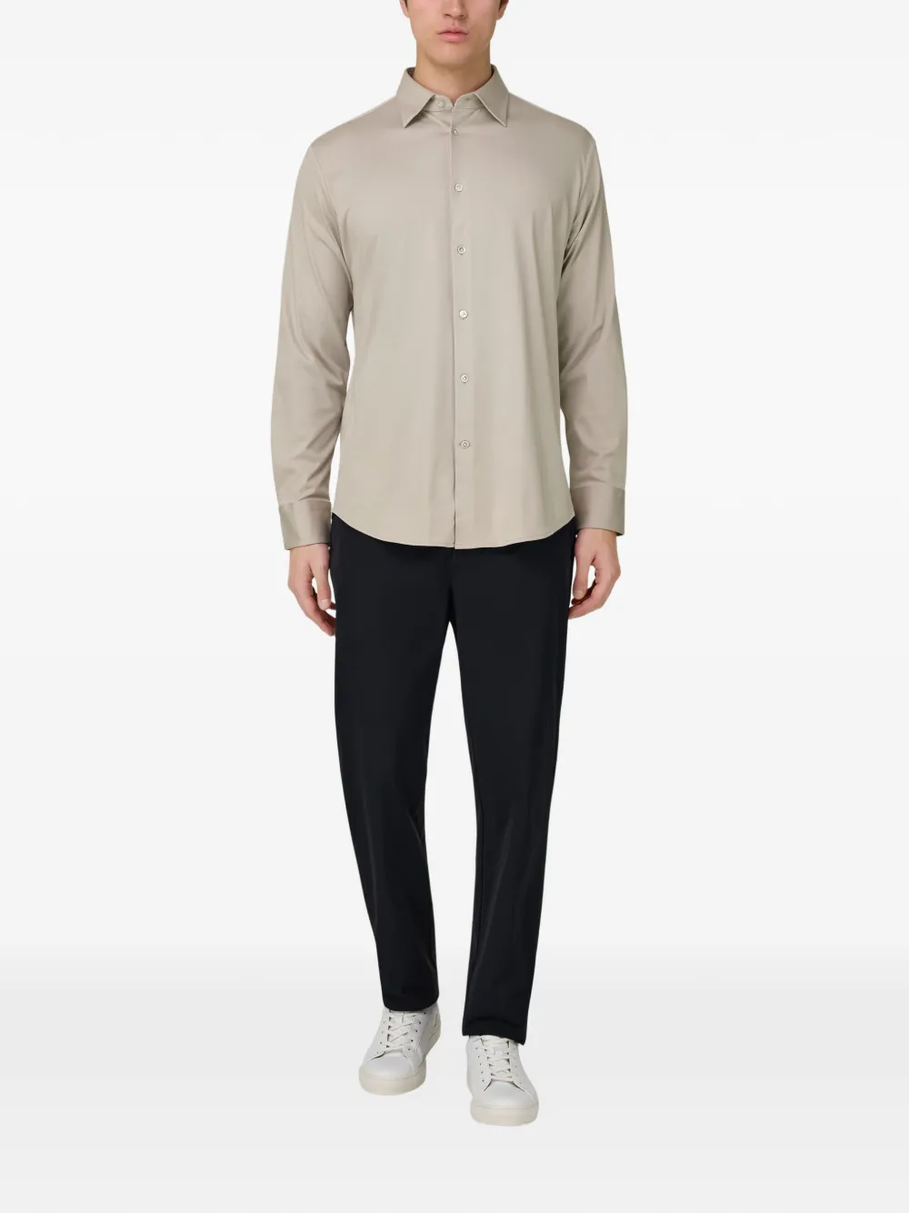 Boggi Milano Poloshirt met parelmoer knopen - Beige