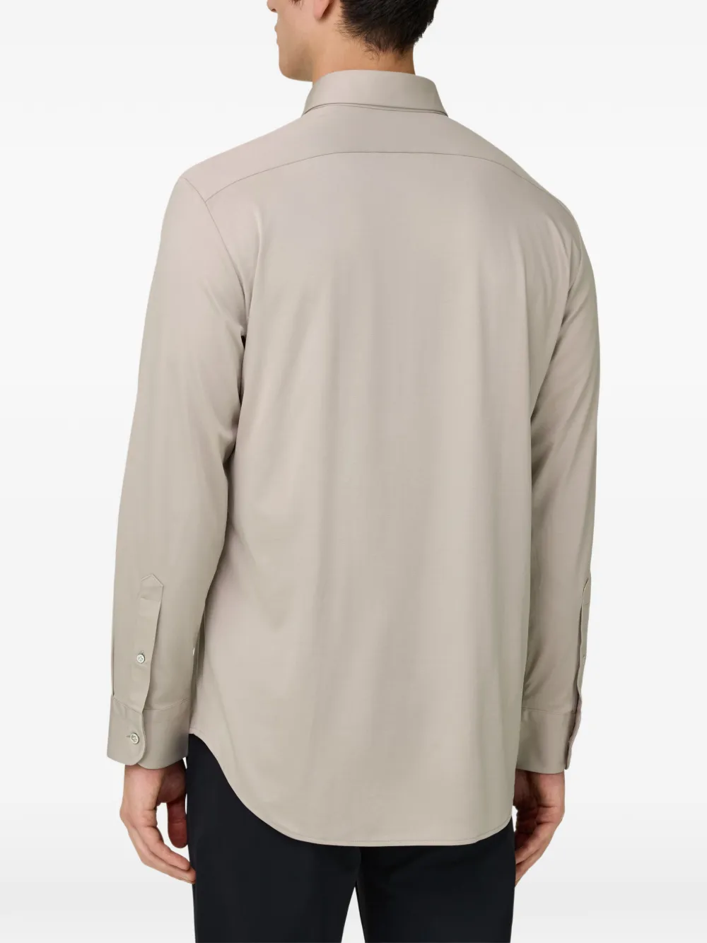 Boggi Milano Poloshirt met parelmoer knopen Beige