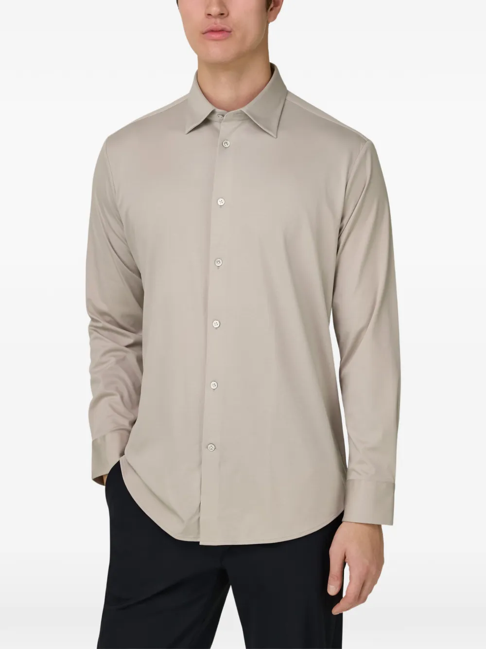 Boggi Milano Poloshirt met parelmoer knopen Beige