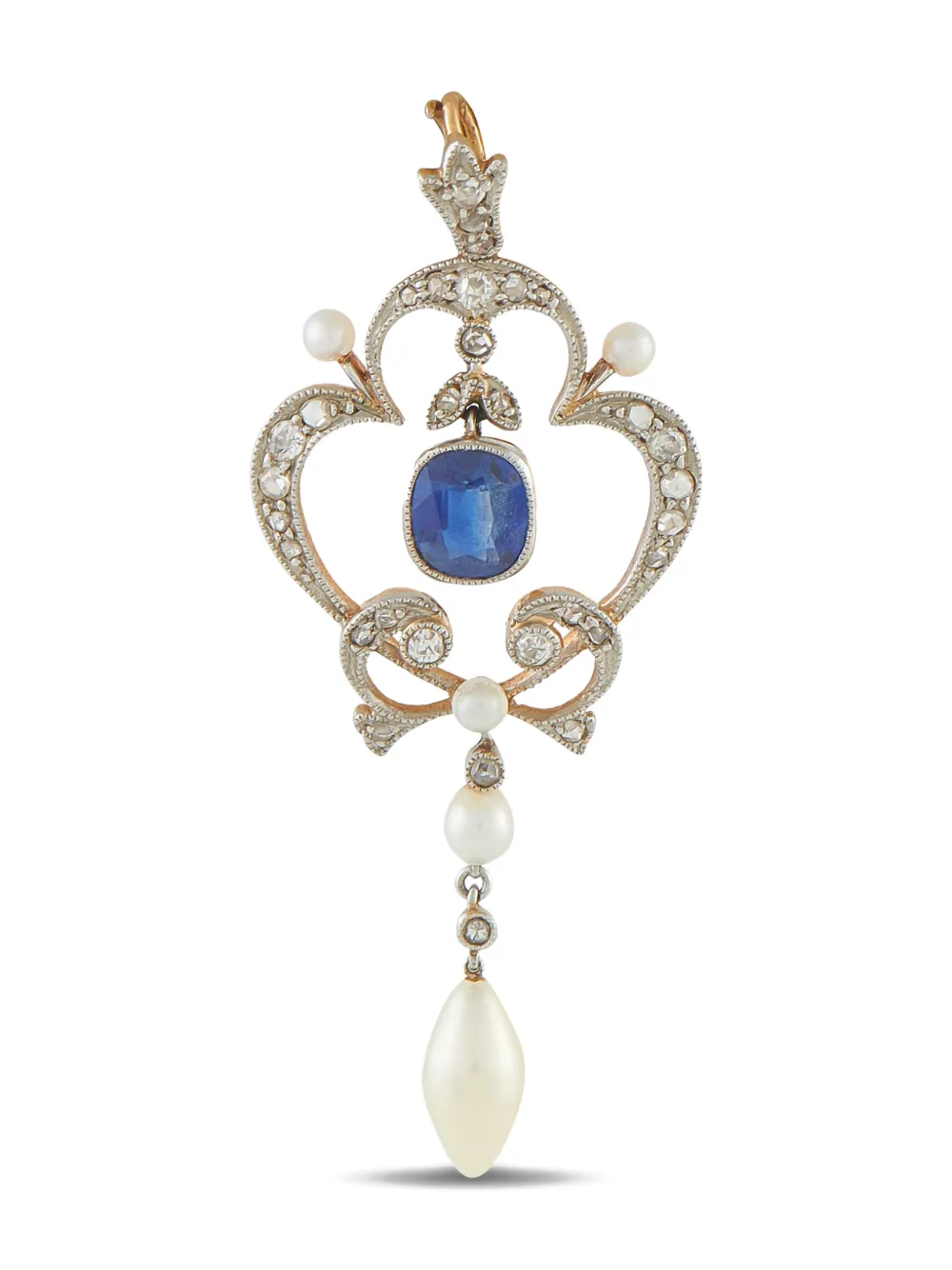 LB Exclusive diamond sapphire pearl pendant - Gold