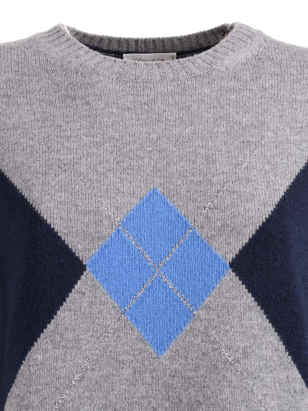 Intarsia Diamond Crew-Neck Sweater