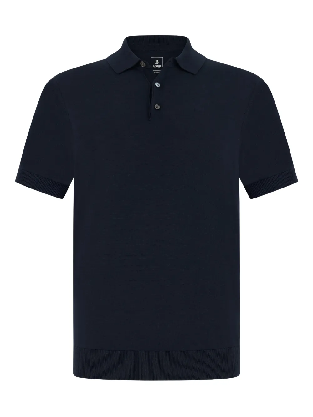 Boggi Milano knitted mother-of-pearl polo jumper - Blu