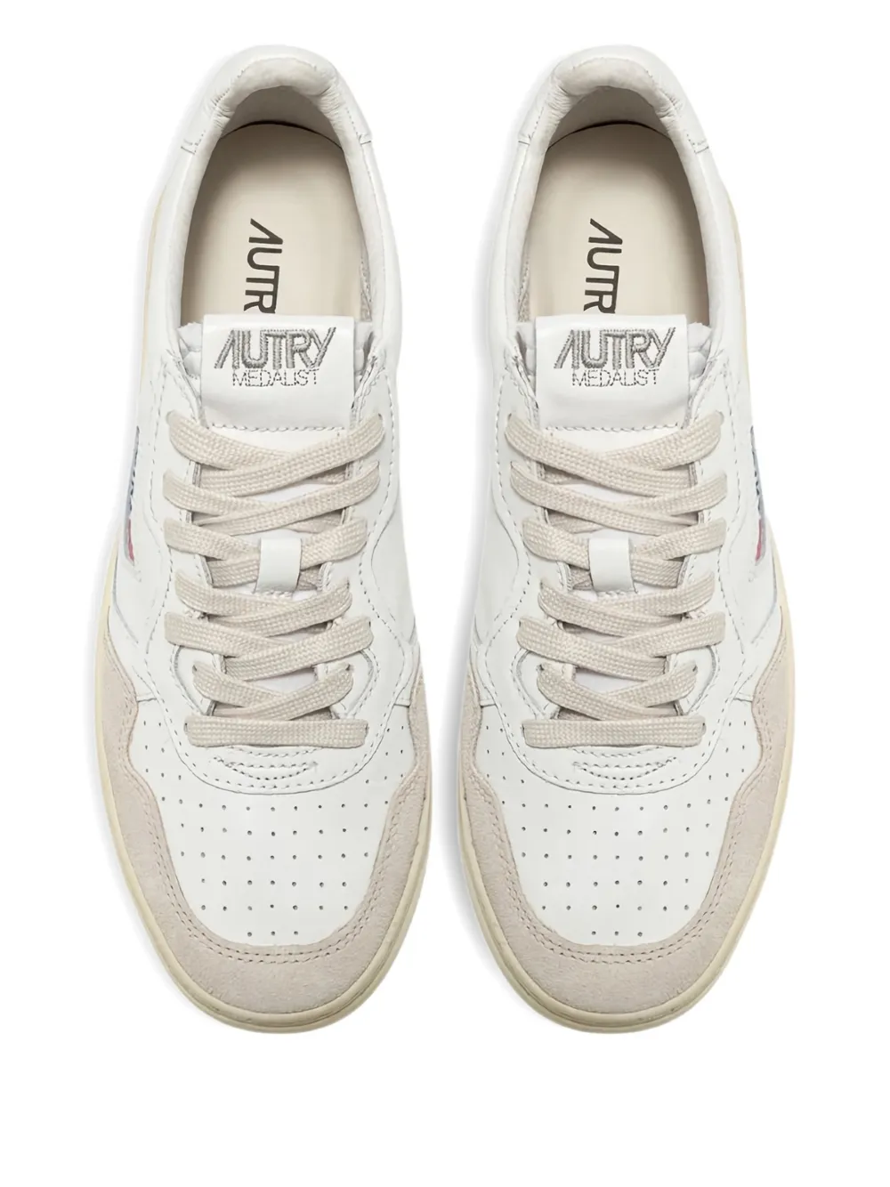 Autry Medalist Low suede-panel sneakers Wit