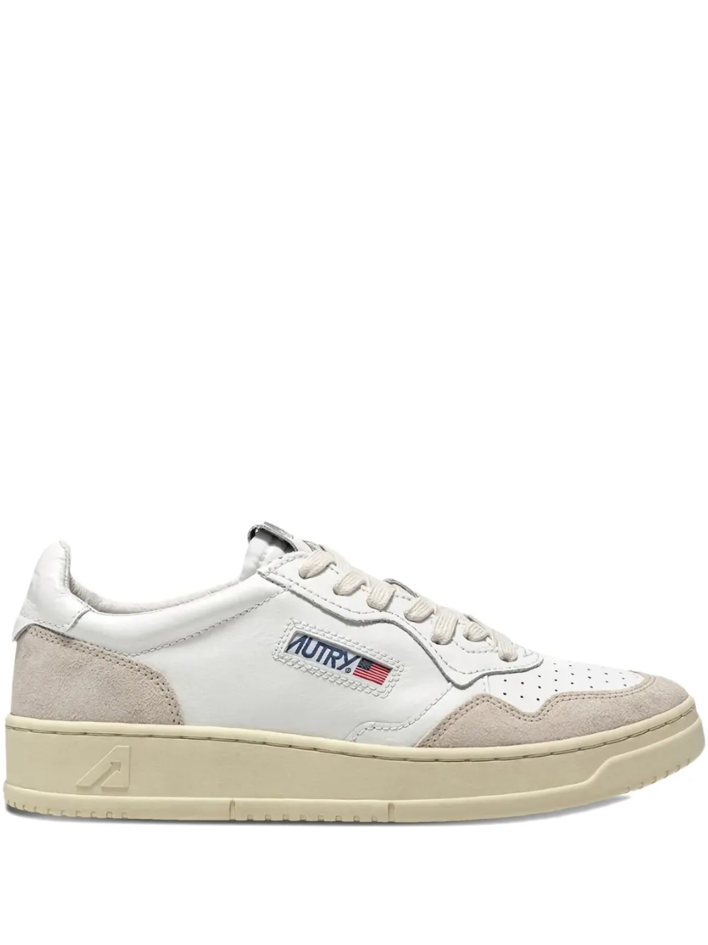 Autry Medalist Low suede-panel sneakers Wit