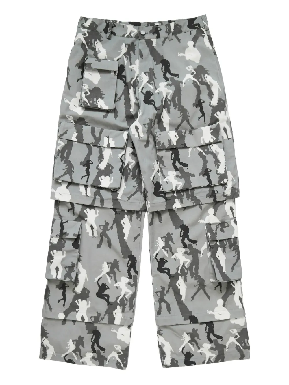 Spencer Badu camo cargo pants - Grigio