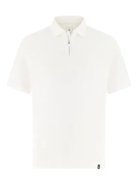Boggi Milano open collar appliquéd polo shirt