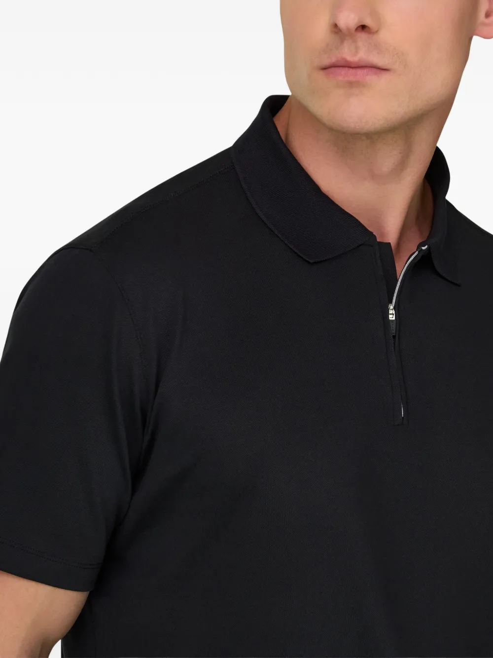 Boggi Milano Poloshirt met kraag en rits Zwart