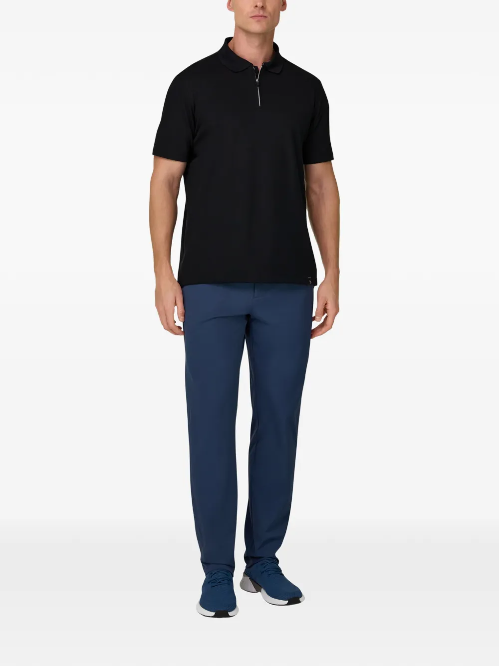 Boggi Milano Poloshirt met kraag en rits - Zwart