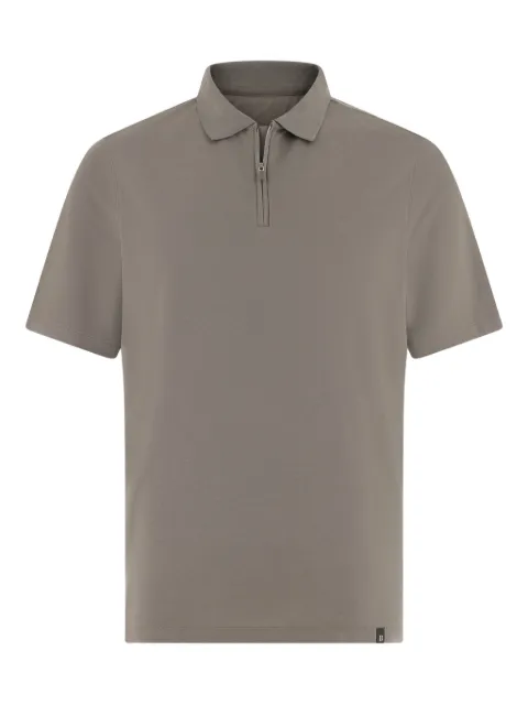 Boggi Milano open collar appliquéd polo shirt