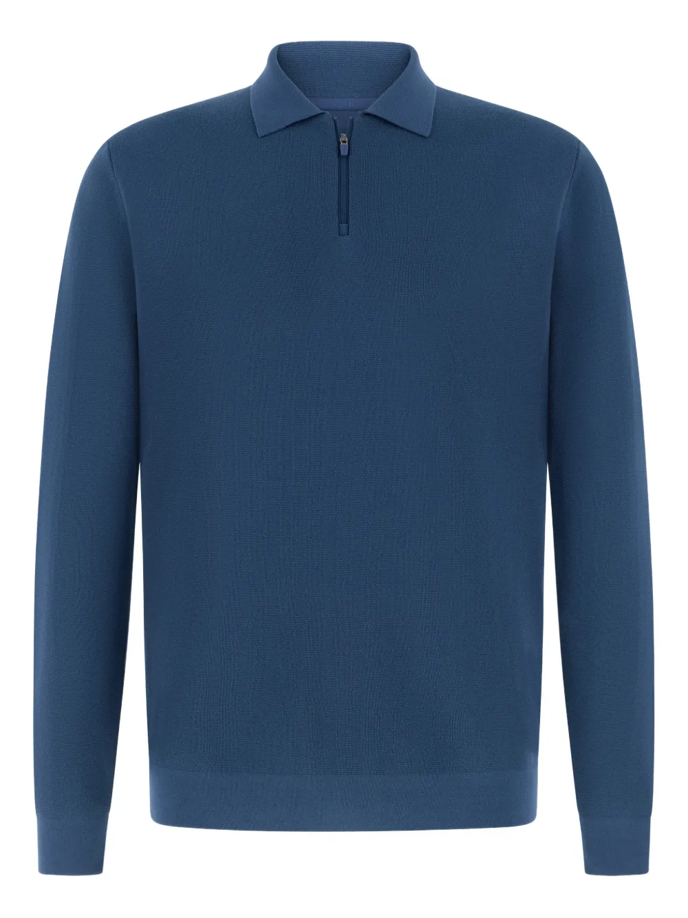 Boggi Milano zip knitted polo shirt - Blu