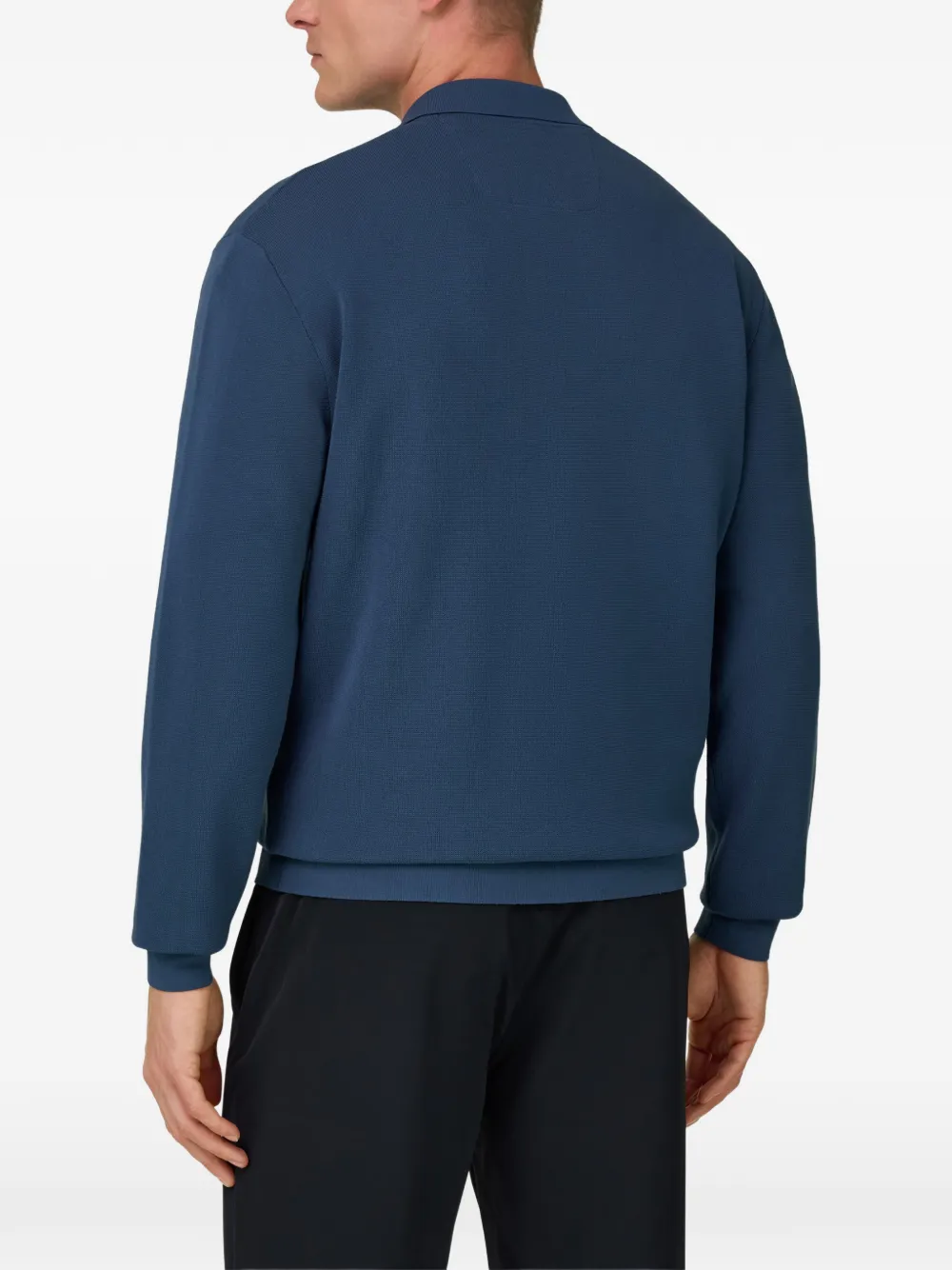 Boggi Milano Gebreid poloshirt met rits Blauw
