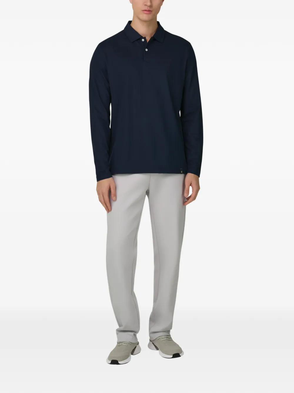 Boggi Milano Piqu&eacute; poloshirt met applicatie - Blauw