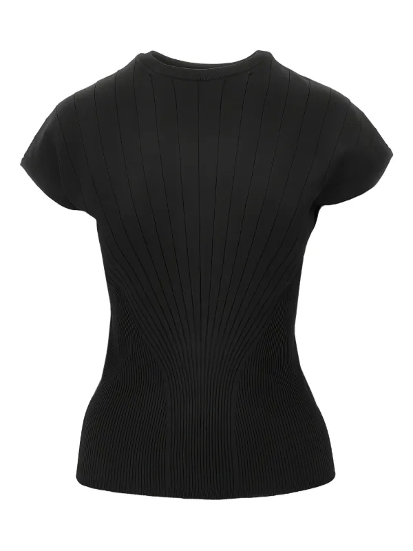 Sportmax Bib-knit Viscose Sweater in Black