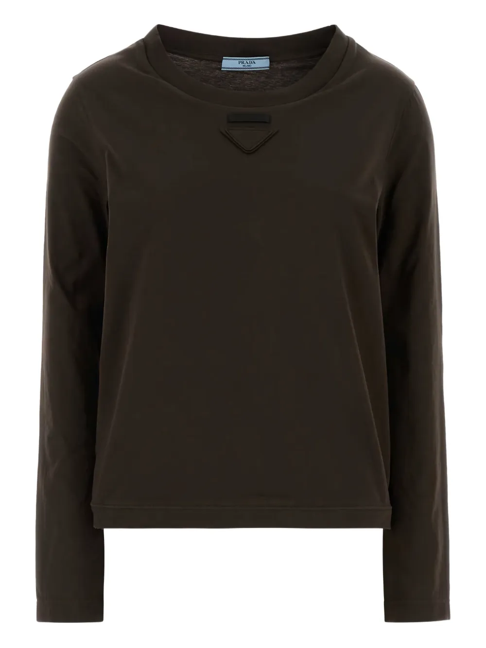 Prada logo appliqué sweater - Marrone