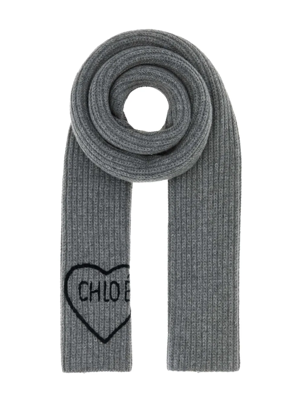 Chloé heart-detail scarf - Grigio