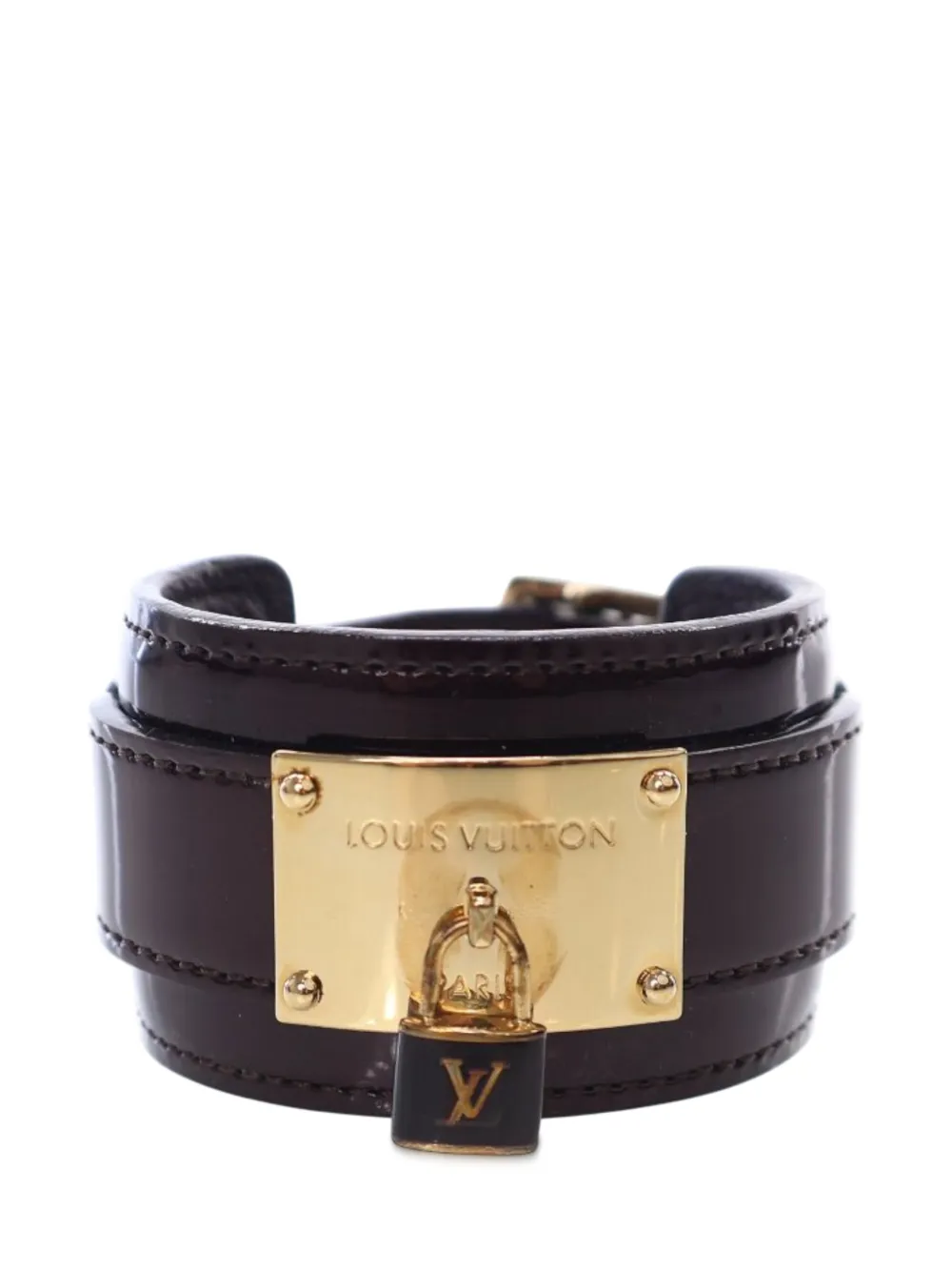 Louis Vuitton Pre-Owned Bracciale Infinity in pelle Vernis con monogramma 2013 - Oro